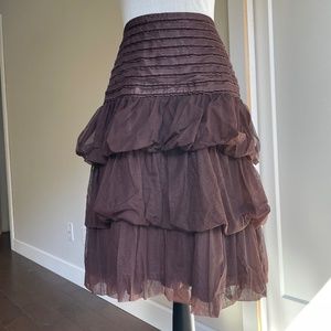 Tiered Tulle Knee Length Dressy Skirt